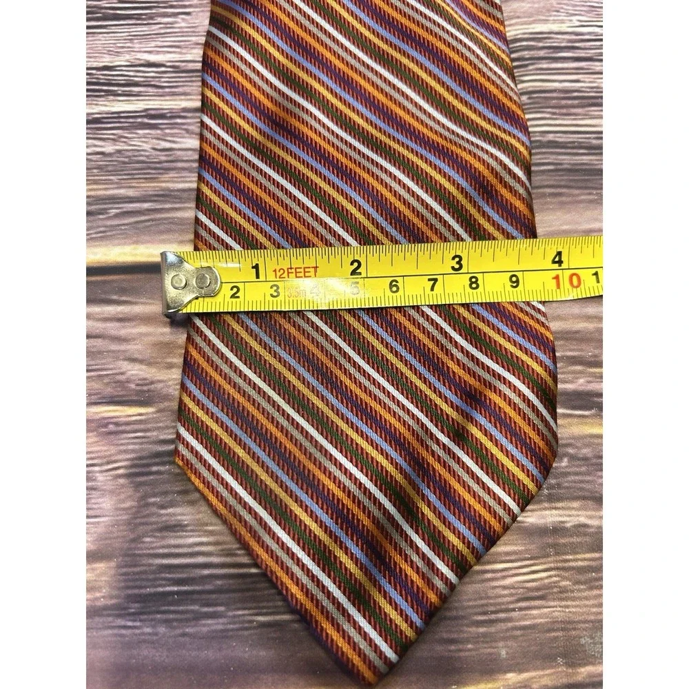 Brooks Brothers Stain Resistant Red Multicolor Striped Tie Mens 62